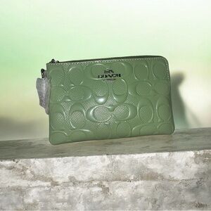 Coach Olive Embossed Wristlet